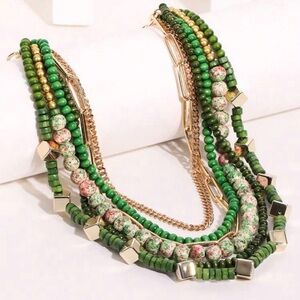 Elegant Green Beaded Necklace